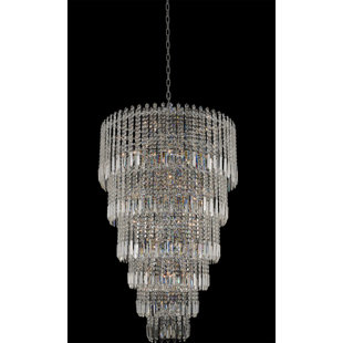 ALLEGRI BY KALCO LIGHTING Pandoro 30 - Light Unique / Statement Tiered Chandelier with Crytal Accents