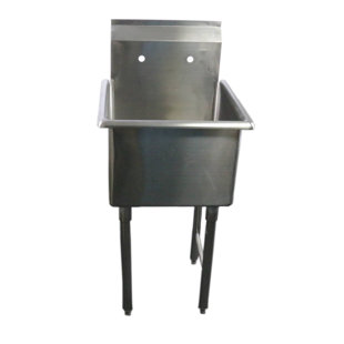 LEYSO 21'' L x 21.5'' W Stainless Steel Free Standing Laundry Sink