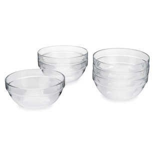 KITCHEN SUPPLY WHOLESALE Glass Mixing Bowl Set (Set of 6)