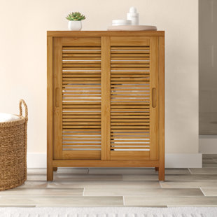 DOTTED LINE™ Ayden Solid Bamboo Wood Freestanding Bathroom Cabinet