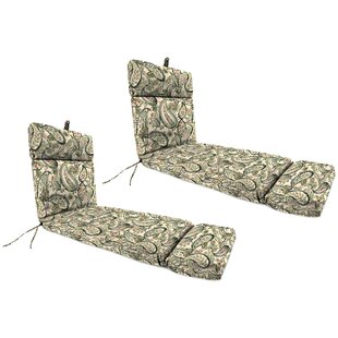 SOL 72 OUTDOOR™ 72" x 22" Outdoor Chaise Lounge Cushion with Ties (Set of 2)