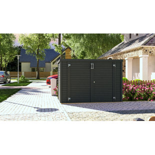 ROWLINSON 7 ft. x 4 ft. Solid Wood Horizontal Bike Shed