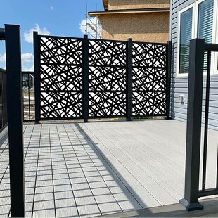 PORPORA 6 ft. H x 4 ft. W Laser Cut Metal Privacy Screen Fence, Decorative Outdoor Divider