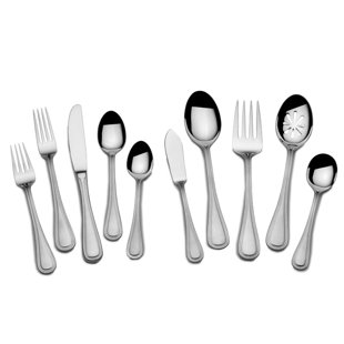 Beaded Towle Silversmiths 46 Piece Flatware Set, Service for 8