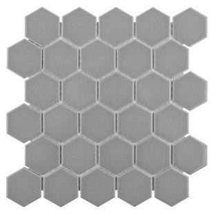 MEROLA TILE Metro 2" Hex Glossy 11-1/8 " x 12-5/8 " Porcelain Mosaic Floor and Wall Tile
