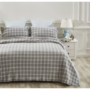 COZY HOME AND BATH Microfiber Machine Woven Plaid Sheet Set