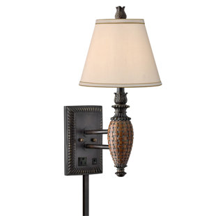 MEDALLION LIGHTING British Colonial 1 - Light Plug-in Old Bronze Armed Sconce