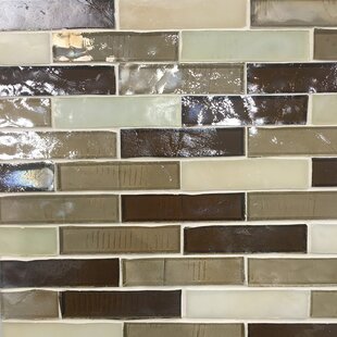 MEDICI & CO. Luxe 11" x 14" Cast Glass Brick Joint Mosaic Wall Tile