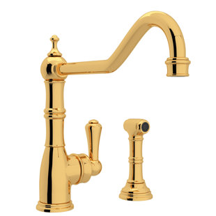 PERRIN & ROWE Edwardian™ Single Lever Single Hole Kitchen Faucet with Sidespray