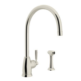 PERRIN & ROWE Holborn™ Single Hole Kitchen Faucet With C Spout And Sidespray
