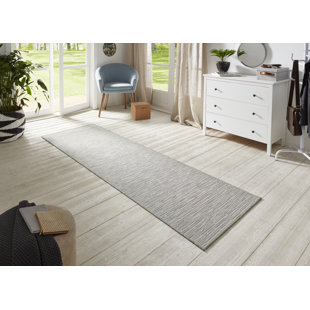 BT CARPET Nature 400 In- und Outdoor - Teppich Flachgewebe für Flur, Küche, Garten - Creme Grau