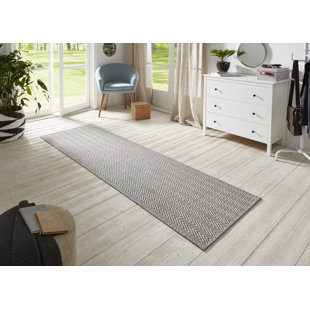 BT CARPET Nature 500 In- und Outdoor - Teppich Flachgewebe für Flur, Küche, Garten - Grau