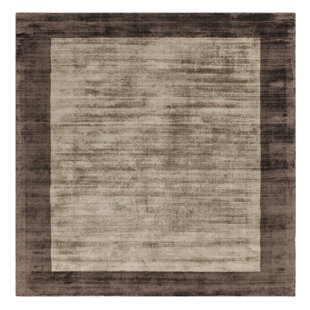 EBERN DESIGNS Desrosiers Shinny Bordered Choco/Mocha Area Rug
