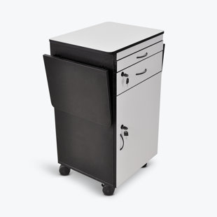 LUXOR WorkplaceEssentials Multi-Media Work Center AV Cart with Lockable Storage