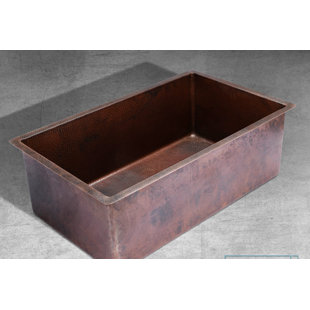 FOSSIL BLU Luxury 30'' L Undermount Single Bowl Copper Kitchen Sink