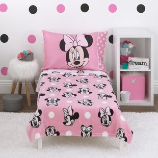 NoJo Disney Minnie Mouse Blushing Minnie 4 Piece Toddler Bedding Set