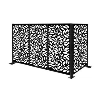 PORPORA Laser Cut Metal Privacy Screen Fence, Decorative Outdoor Divider