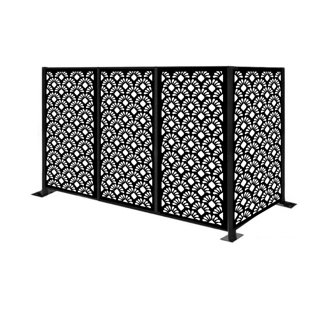 PORPORA 51'' H x 74'' W Black Metal Fencing