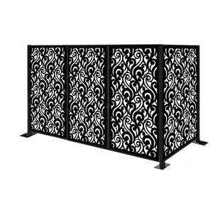 PORPORA Laser Cut Metal Privacy Screen Fence, Decorative Outdoor Divider