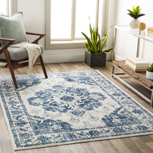 LARK MANOR™ Cabe Floral Navy/Ivory Area Rug