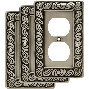 FRANKLIN BRASS Paisley 1-Gang Duplex Outlet Wall Plate (Set of 3)