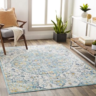 LARK MANOR™ Cabe Floral Light Blue/Yellow Area Rug