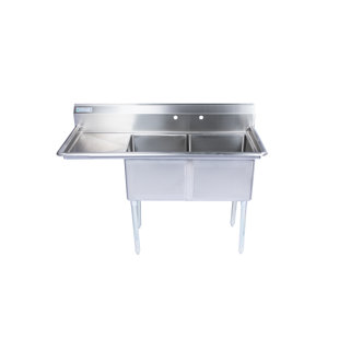 RESTAURANT SUPPLY DEPOT 52.5'' L x 25.5'' W Steel Free Standing Bar Sink