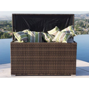 Direct Wicker Anita Water Resistant Wicker Deck Box in Brown