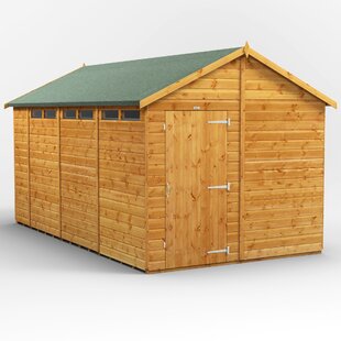 POWERSHEDS Apex 8.5 ft. W x 14.6 ft. D Solid Wood Shiplap Steep Slope Garden Shed