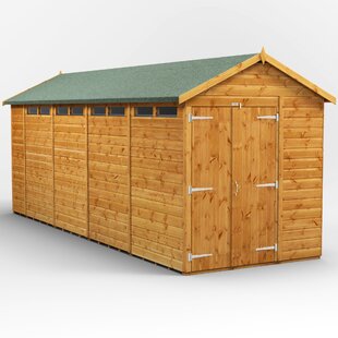 POWERSHEDS Apex 6.3 ft. W x 18.5 ft. D Solid Wood Shiplap Steep Slope Garden Shed