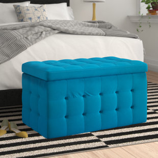 ZIPCODE DESIGN Wirrindela 73cm Wide Velvet Tufted Rectangle Solid Colour Ottoman with Storage