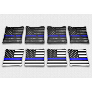 CUSTOM CORNHOLE BOARDS American Flag Fabric Cornhole Bags (Set of 8)