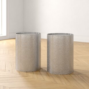 CORRIGAN STUDIO® Starkey Iron Drum End Table Set (Set of 2)