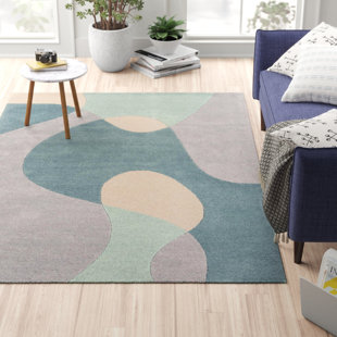 HYKKON Wade Abstract Wool Hand Woven Area Rug