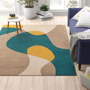 HYKKON Wade Abstract Wool Hand Woven Area Rug