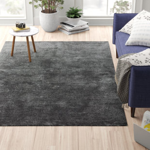 BRAYDEN STUDIO Aikin Solid Colour Machine Woven Machine Tufted Grey Area Rug