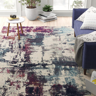 ETTA AVENUE Boston Modern Navy/Purple/Beige Rug