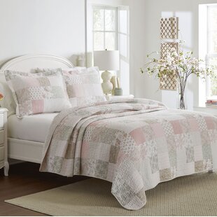 Laura Ashley Celina Patchwork Cotton Reversible Quilt Set