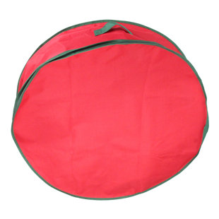 NORTHLIGHT SEASONAL Red and Green Christmas Wreath Storage Bag