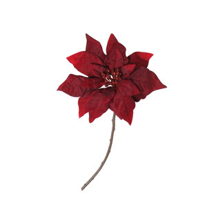 NORTHLIGHT SEASONAL 18" Red Velvet Poinsettia Artificial Christmas Stem