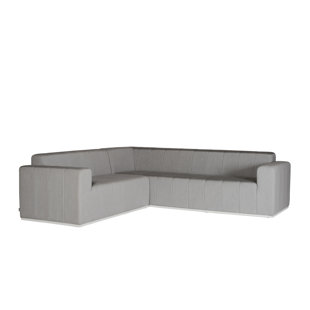 MOBITAL Redondo 102'' Metal Outdoor Patio Sectional with Sunbrella Cushions