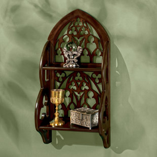 DESIGN TOSCANO St. Thomas Aquinas Gothic Wall Shelf