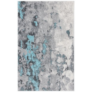 WILLISTON FORGE Drury Looped/Hooked Turquoise Rug