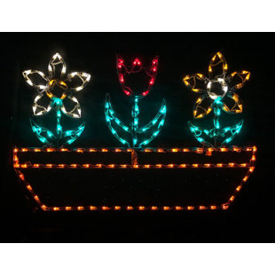 LORI'S LIGHTED D'LITES Flowers in Pot Spring Holiday Lighted Display