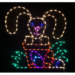 LORI'S LIGHTED D'LITES Easter Bunny in Pot Holiday Lighted Display