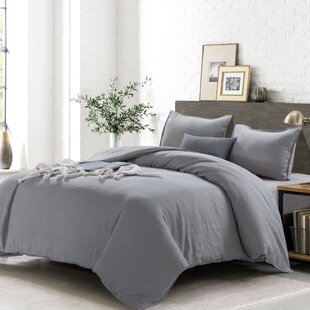 MEADOWPARK Stone Washed Pure Linen Duvet Cover Set