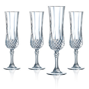 ECLAT BY CRISTAL D'ARQUES Longchamp 4.5 oz. Lead Free Crystal Flute Set (Set of 4)