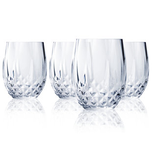 Eclat By Cristal D'Arques Longchamp 4 - Piece 10oz. Glass Glassware Set (Set of 4)