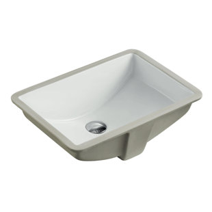 Kingsman Hardware 14.75'' White Ceramic Rectangular Bathroom Sink with Overflow