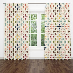 FOLK N FUNKY Polyester Semi Sheer Curtain Pair (Set of 2)